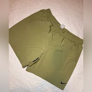 Nike Men's Olive Athletic Shorts with Swoosh